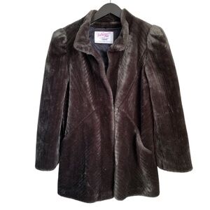 Vintage Intrigue Women's Coat Size 14 A Luxury Fabric by Glenoit Vegan Fur